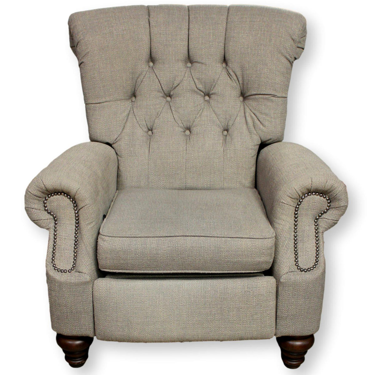 Flexsteel Gray Button Tufted Power Reclining Club Chair