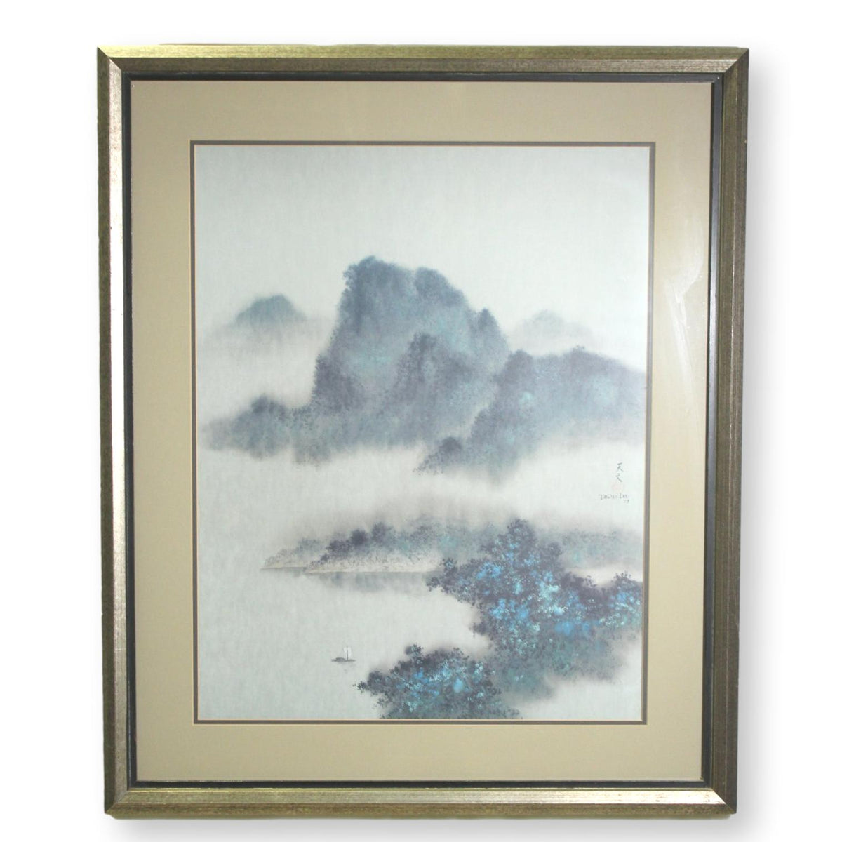 Framed Print 'Misty Lake Hills' by David Lee