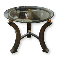 Round Glass Side Table w/Tripod Base