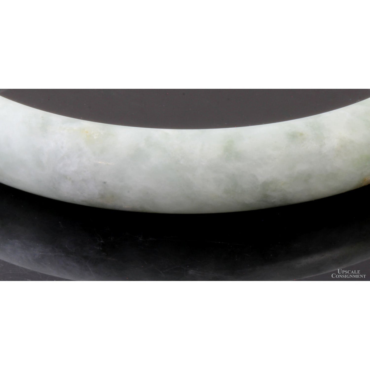 Light Green & White Mottled Jadeite Jade Bangle Size 8.16" - 66-65mm ID