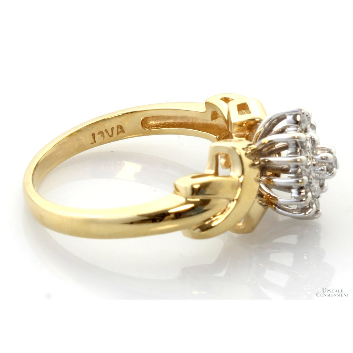 Vintage 0.13ctw Diamond Tiered  Cluster Ring | 14K Yellow Gold