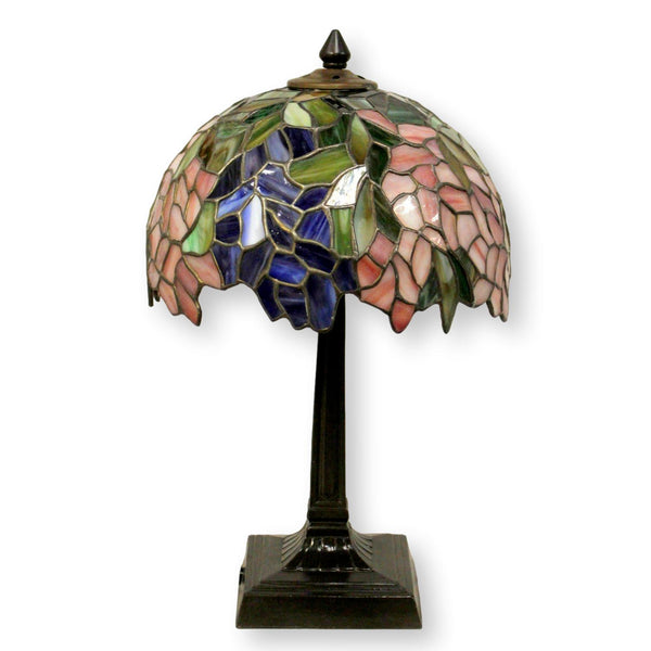 Tiffany Style Pink & Blue Wisteria Petal Table Lamp