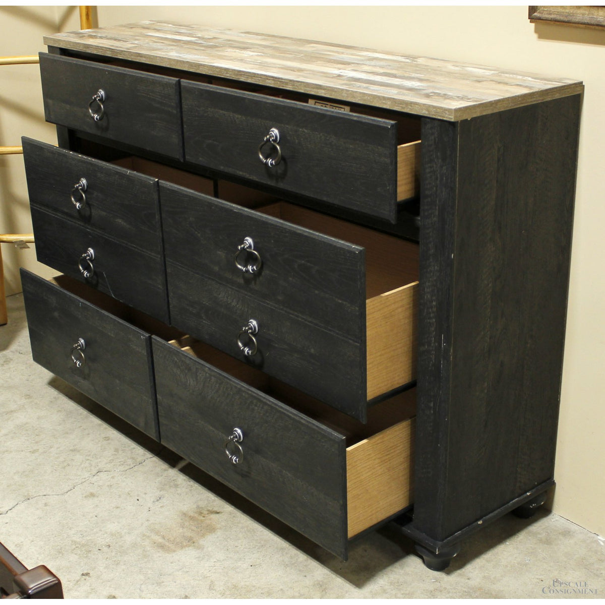 Ashley 6 Drawer Rustic Black Dressser