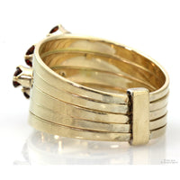 14K Gold Princess Ring Garnet Harem Ring Stacking Bands