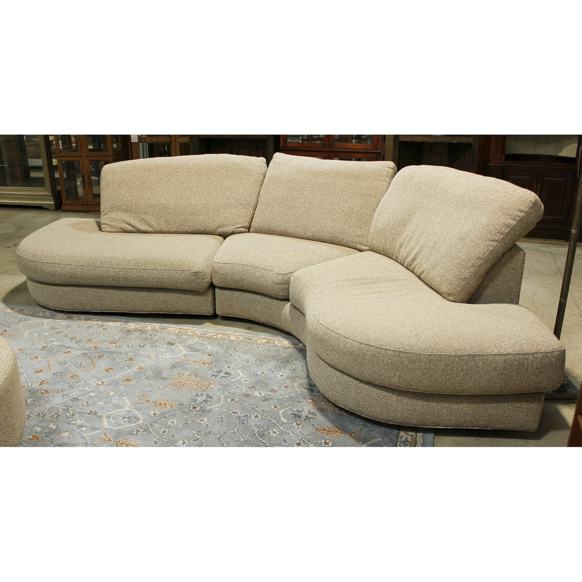 Thayer Coggin Curved Sectional w/Ottoman