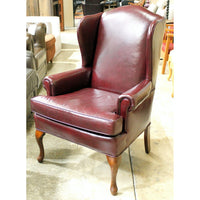 Fairfield Burgundy Leather Wingback Chair