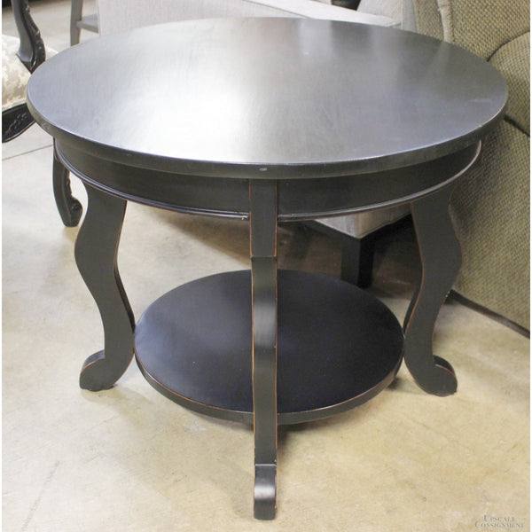 Round Black Accent Table