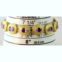 8.05ctw Amethyst Link 18K Yellow Gold Vermeil Bracelet