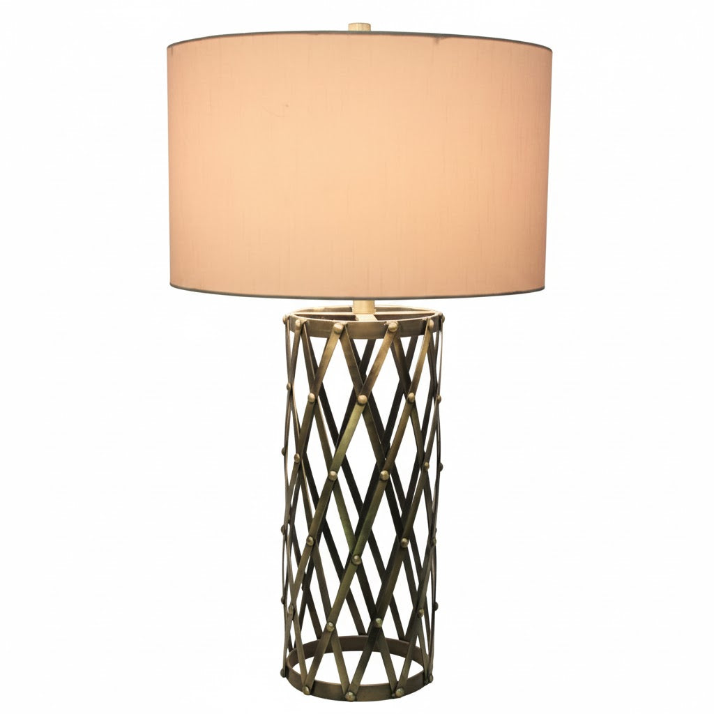 Brass Lattice Table Lamp