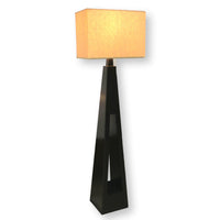 Dark Brown Sculptural Floor Lamp w/Rectangle Shade