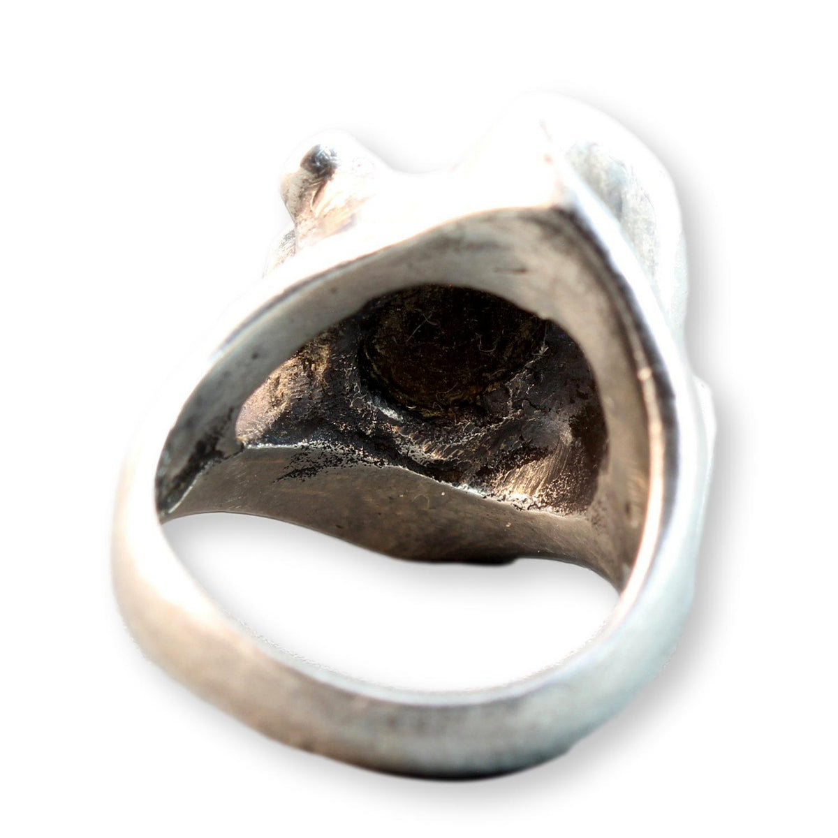 Modernist Fine 950 Silver Black Sapphire Ring by Mateo