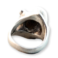 Modernist Fine 950 Silver Black Sapphire Ring by Mateo