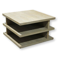 Crate & Barrel 3-Tier Bleached Oak Coffee Table