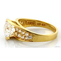 8.2mm Round Brilliant Cubic Zirconia 14K Yellow Gold Ring