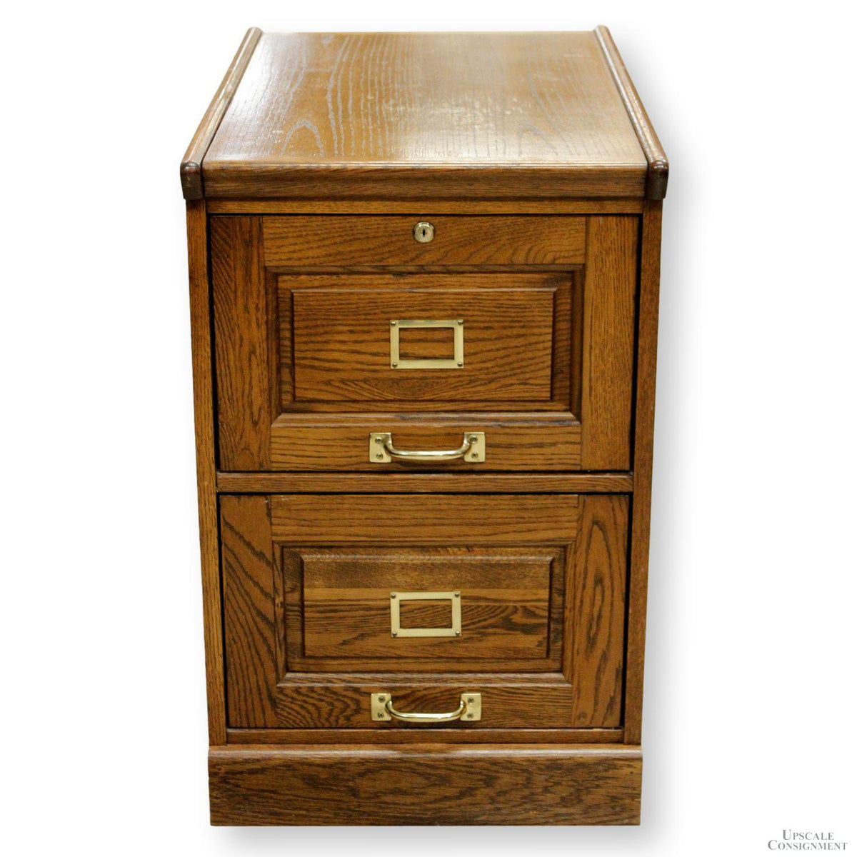2 Drawer Dark Oak File Cabinet