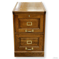 2 Drawer Dark Oak File Cabinet