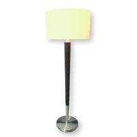 Mahogany & Brushed Nickel Fluted Floor Lamp