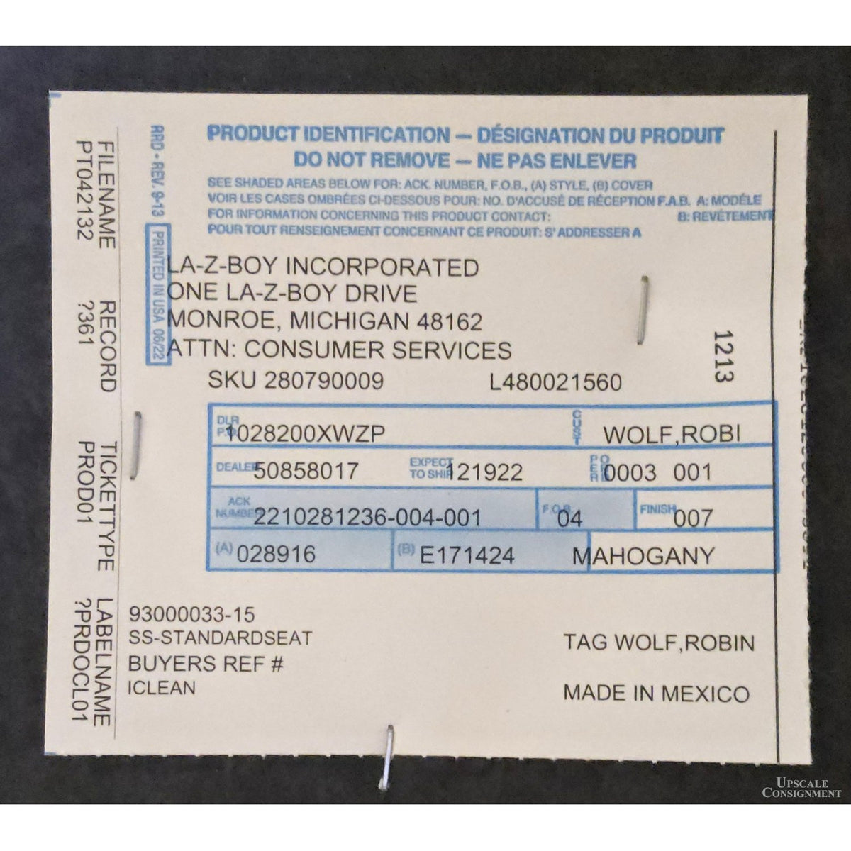 La-Z-Boy Leaf Print Wingback Recliner