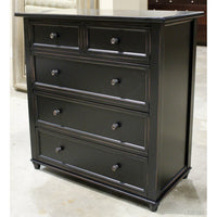 Black 5 Drawer Chest of Drawers