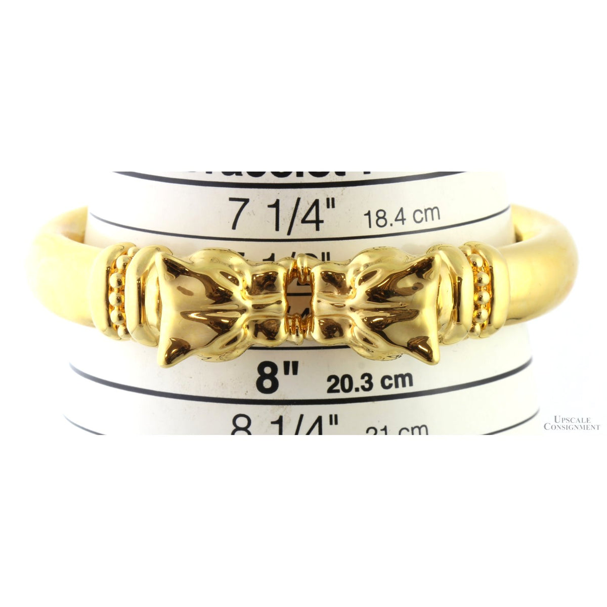 Italian Hinged Panther Bracelet - Durable 18K Gold over Resin