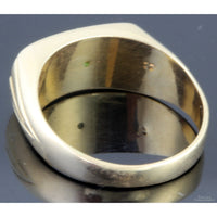 14K Yellow Gold Apple Green Nephrite Jade Saddle Band