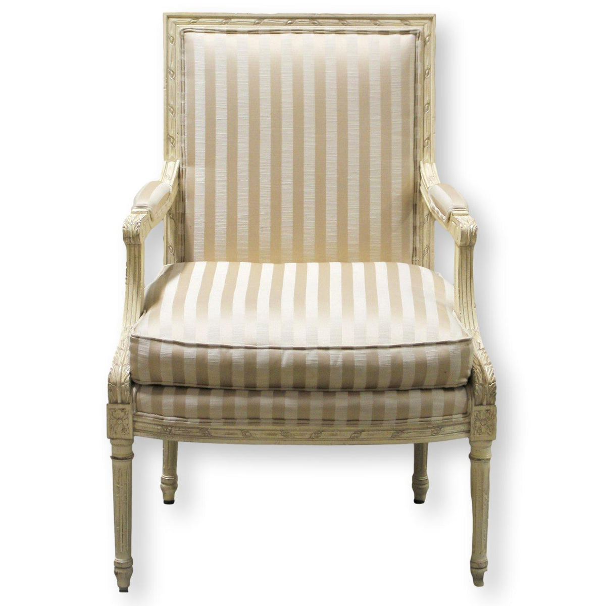 Sherrill Cream Striped Accent Chair