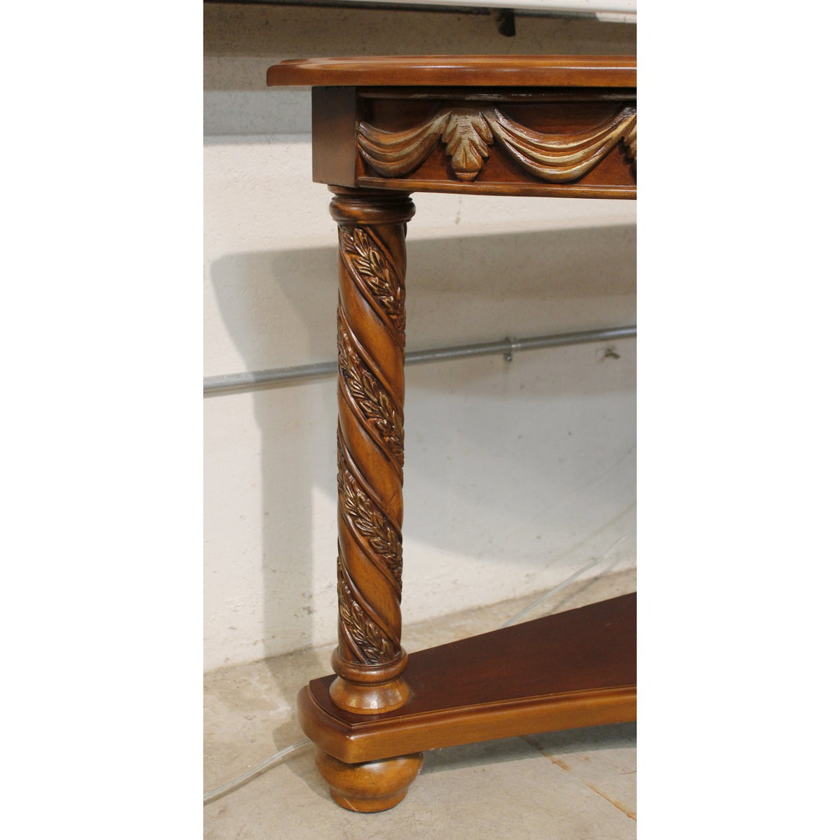 Ornately Carved Demilune Table