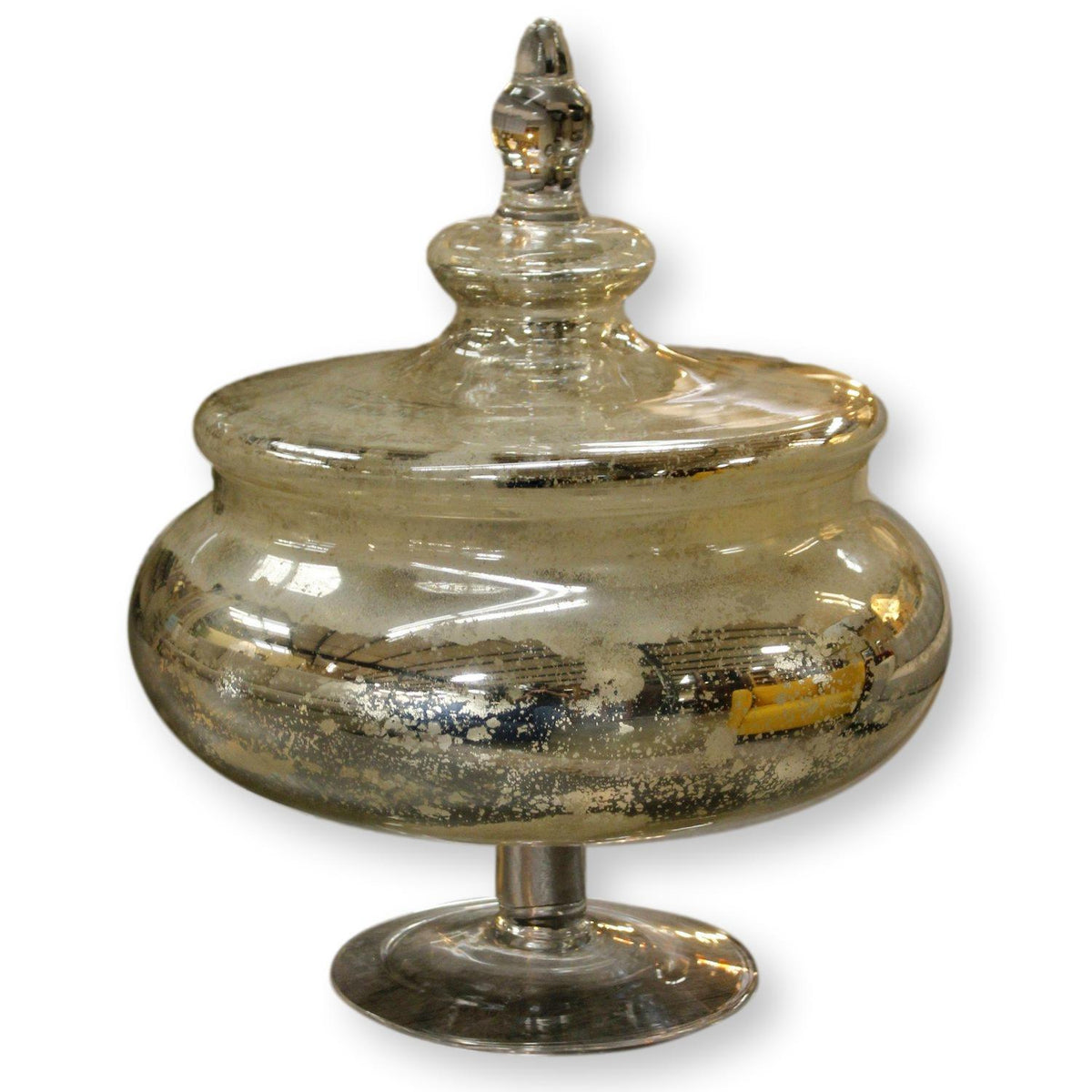 Mercury Glass Apothecary Jar w/Lid