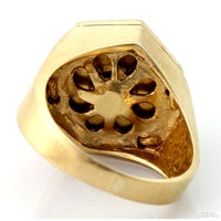Signed 14KP Gold Kinetic Onyx Floating Diamond Men's Band