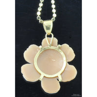 Italian Hand-Carved Shell Flower Cameo Pendant by D. Luca