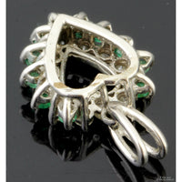 .5ctw Diamond .33ctw Emerald 14K Gold Open Heart Pendant