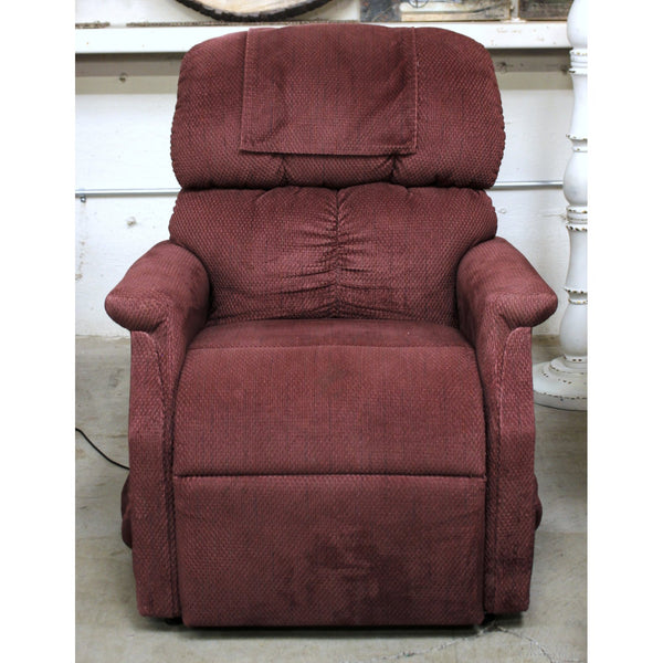 Golden Burgundy Dual Motor Power Lift Recliner w/Sleep Recline