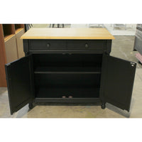 Black Cabinet w/Natural Wood Top