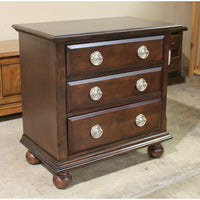 Mahogany 3 Drawer Nightstand