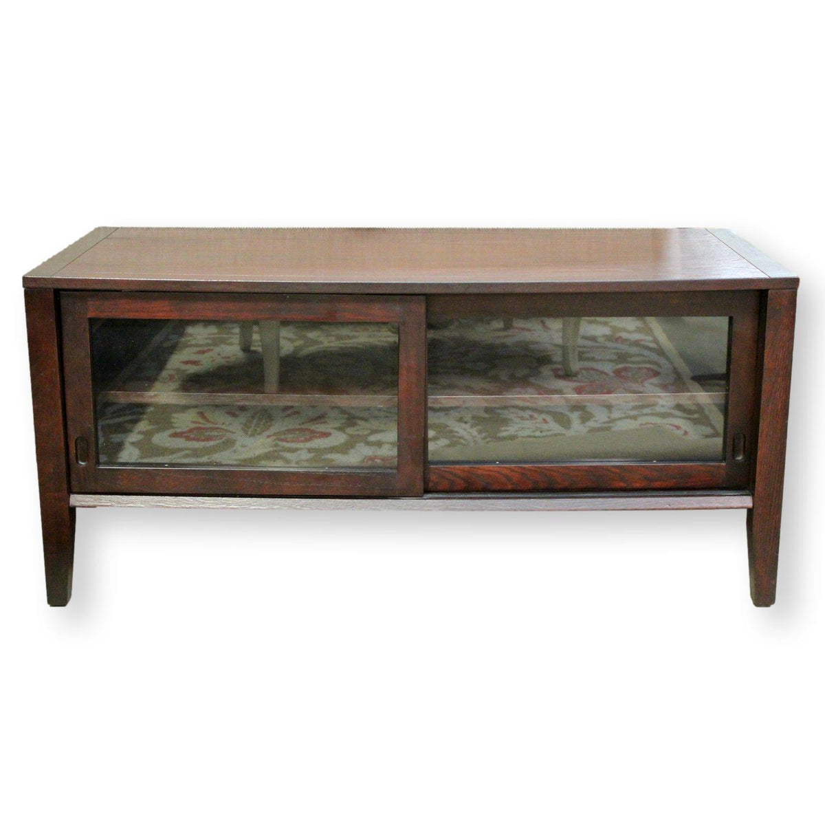 Red Oak Media Console w/Sliding Doors