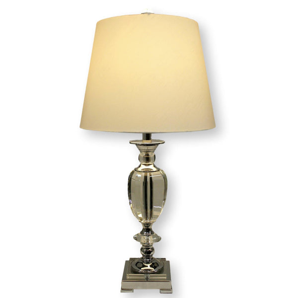 Clear Acrylic & Chrome Table Lamp
