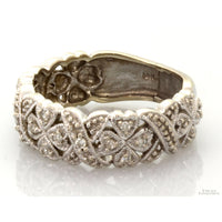 14K White Gold Celtic-Inspired Shamrock Diamond Ring