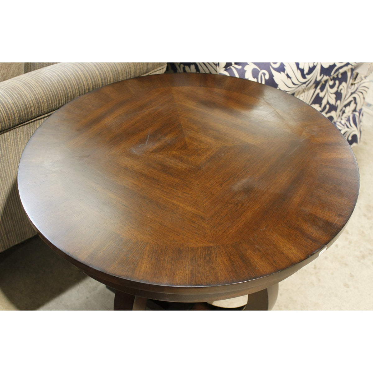 Hooker Round Walnut End Table