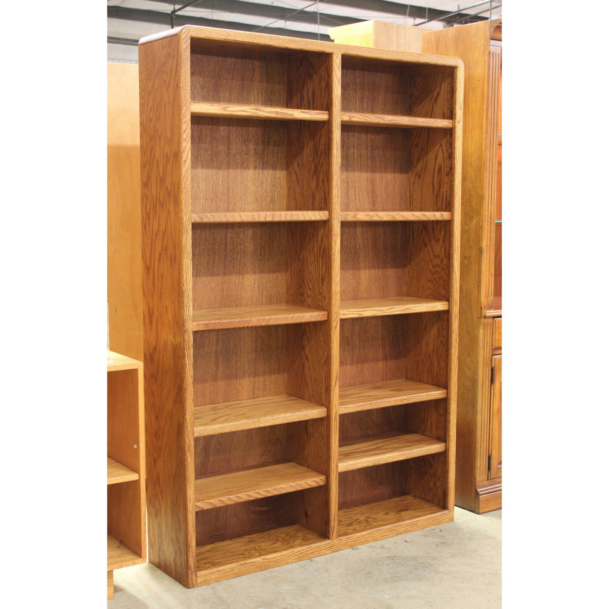 Oak Double Bookcase