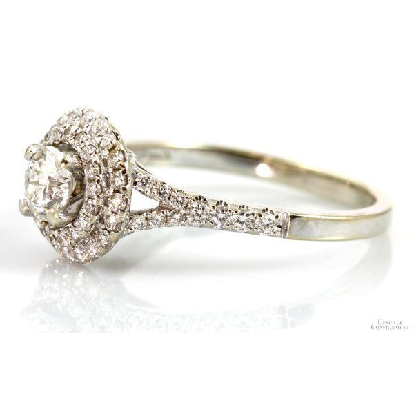 1.06ctw Diamond Double Halo 14K Gold Engagement Ring