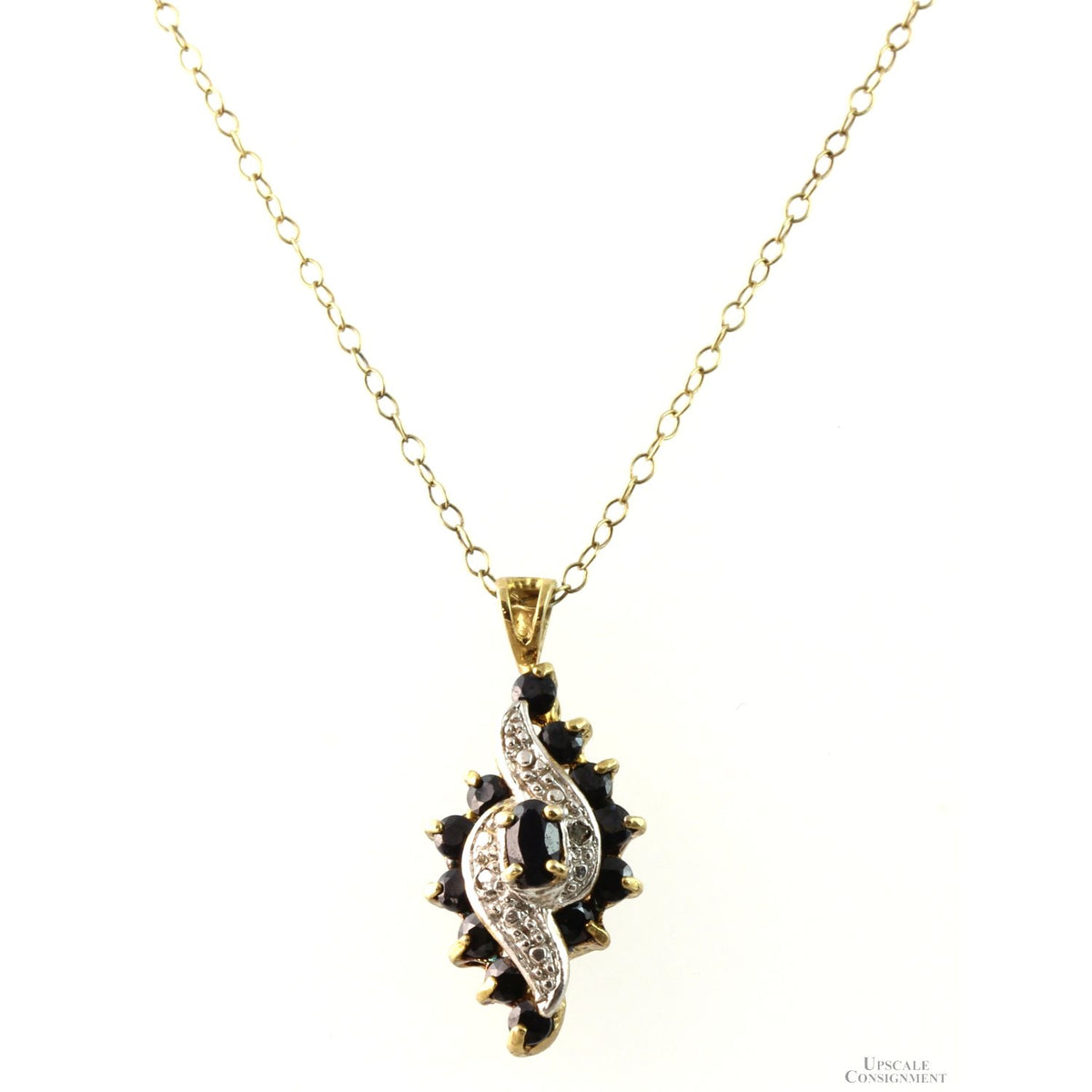 2.70ctw Sapphire & Diamond 18K Gold Vermeil Necklace