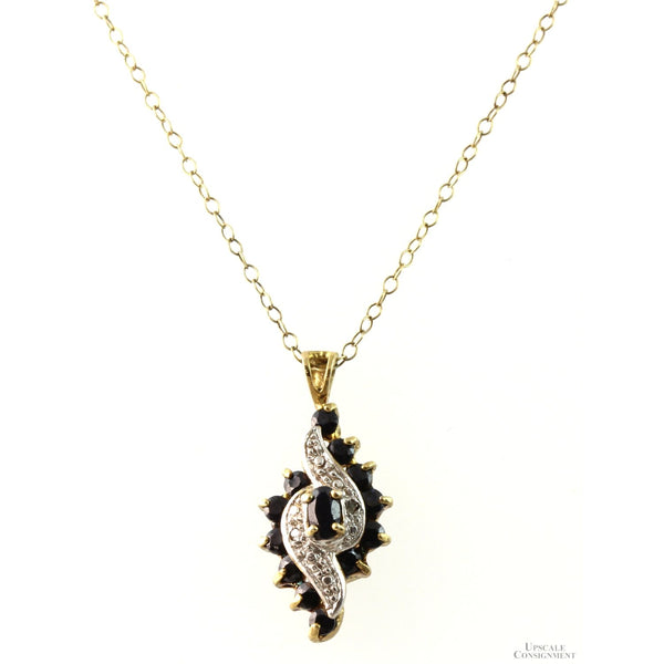 2.70ctw Sapphire & Diamond 18K Gold Vermeil Necklace