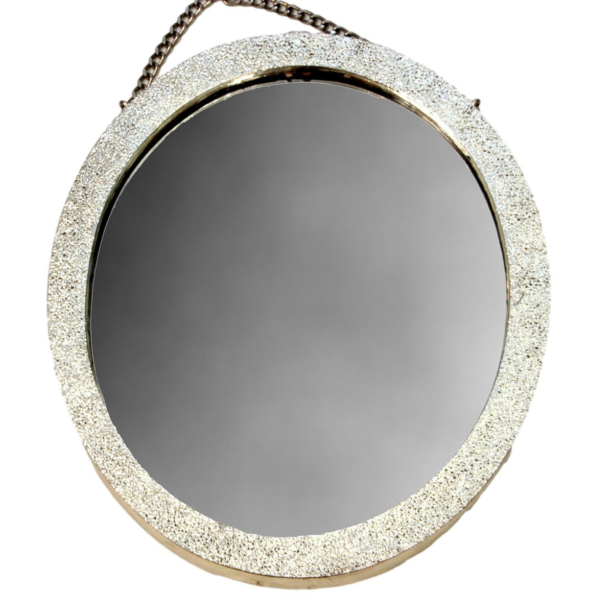 Sterling Silver Decorative Oval Repoussé Wedding Mirror