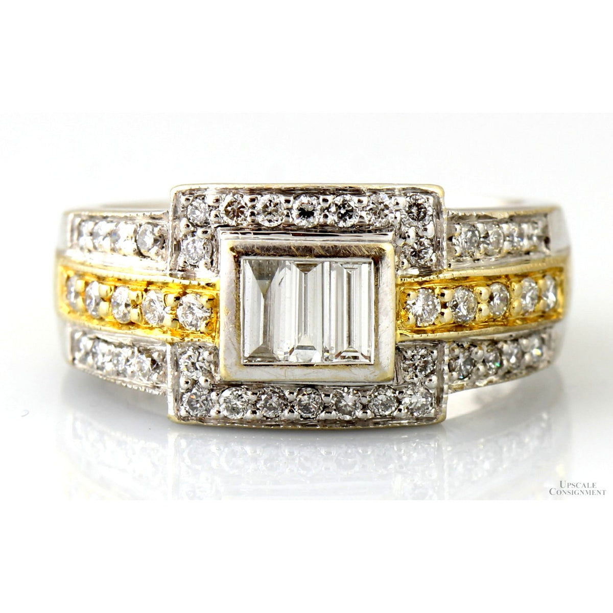 Le Vian 18K Two-Tone .73ctw Diamond Belt Buckle Ring