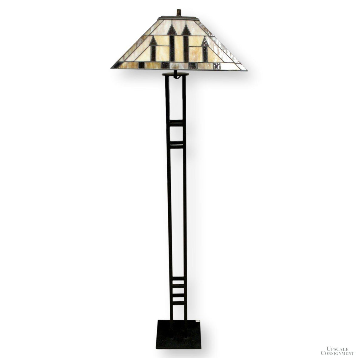 Prairie Style Floor Lamp w/Leaded Stained Glass Shade