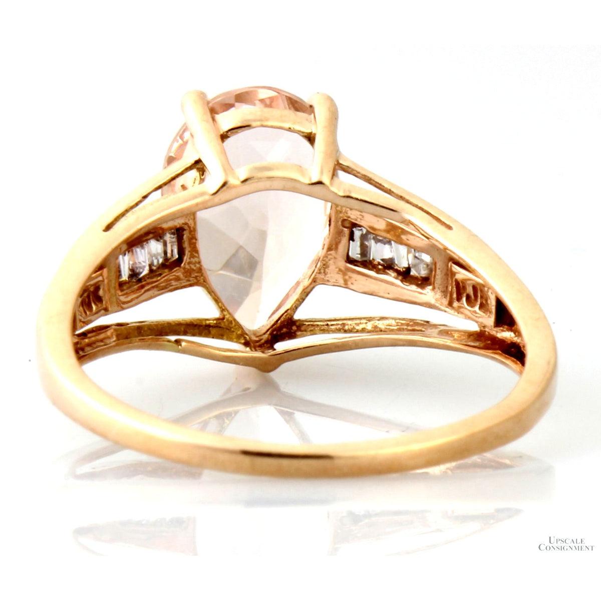 1.73ct Morganite Solitaire & Diamond 10K Rose Gold Ring