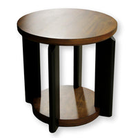 Ashley Round End Table w/Black Pillars