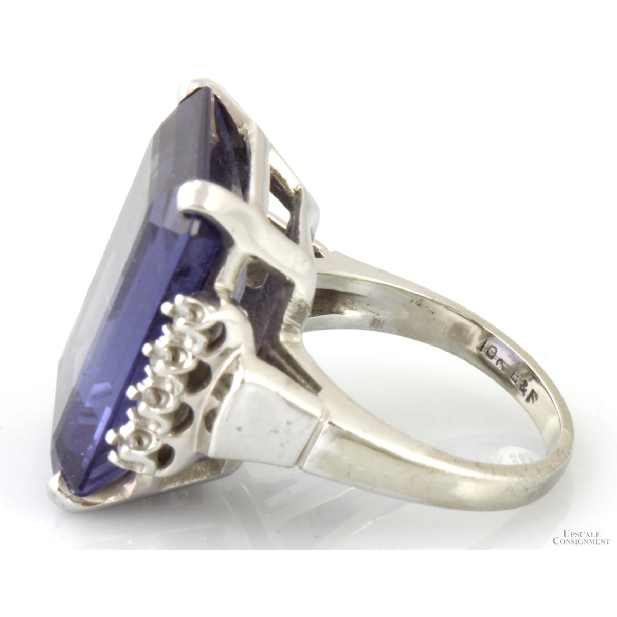 Created Purple Sapphire & White Sapphire 10K Gold Ring