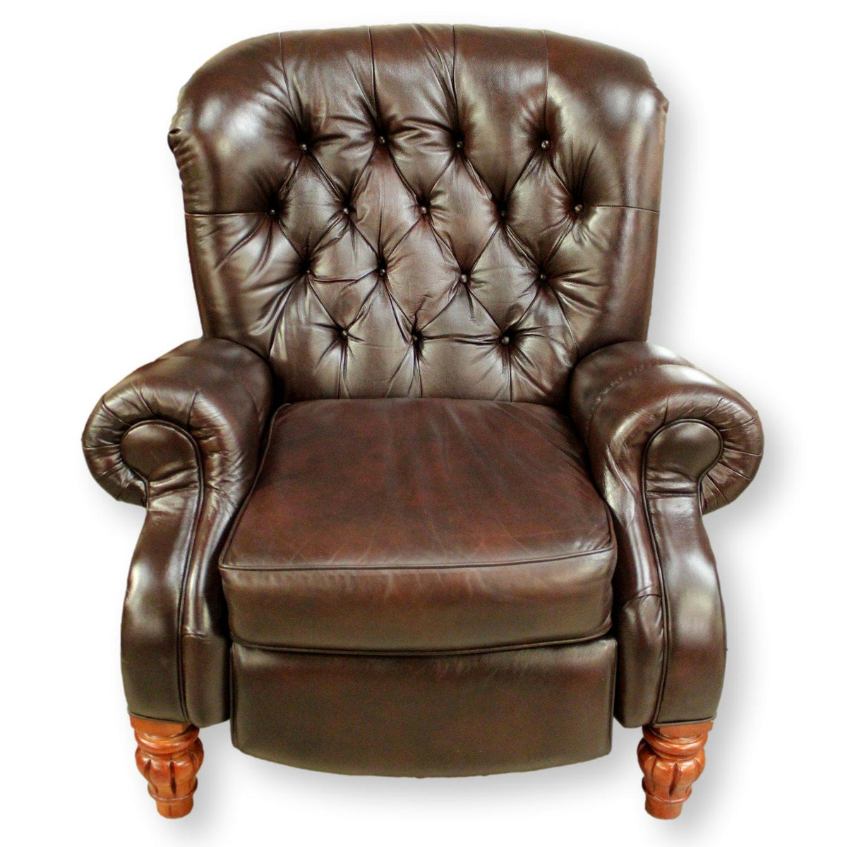 Ashley Tufted Brown Leather/Vinyl Match Recliner