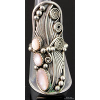 Sterling Silver Dragonfly Mother of Pearl Ring by Navajo Jeff Largo